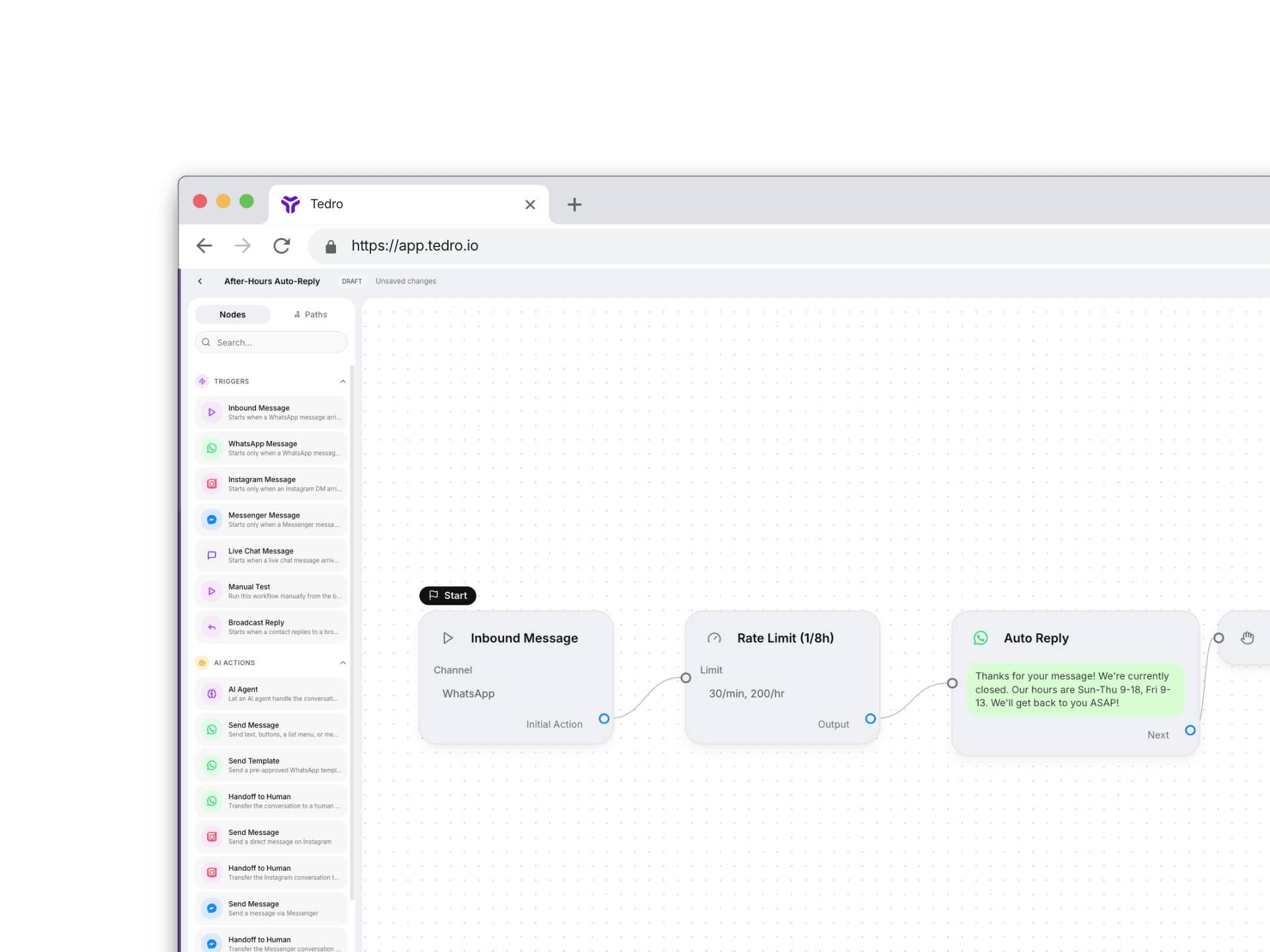 Workflows screenshot